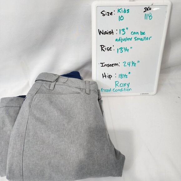 Roxy Gray Kids Snow Pants DryFlight Tech Size 10 Adjustable Waist M - Picture 12 of 16